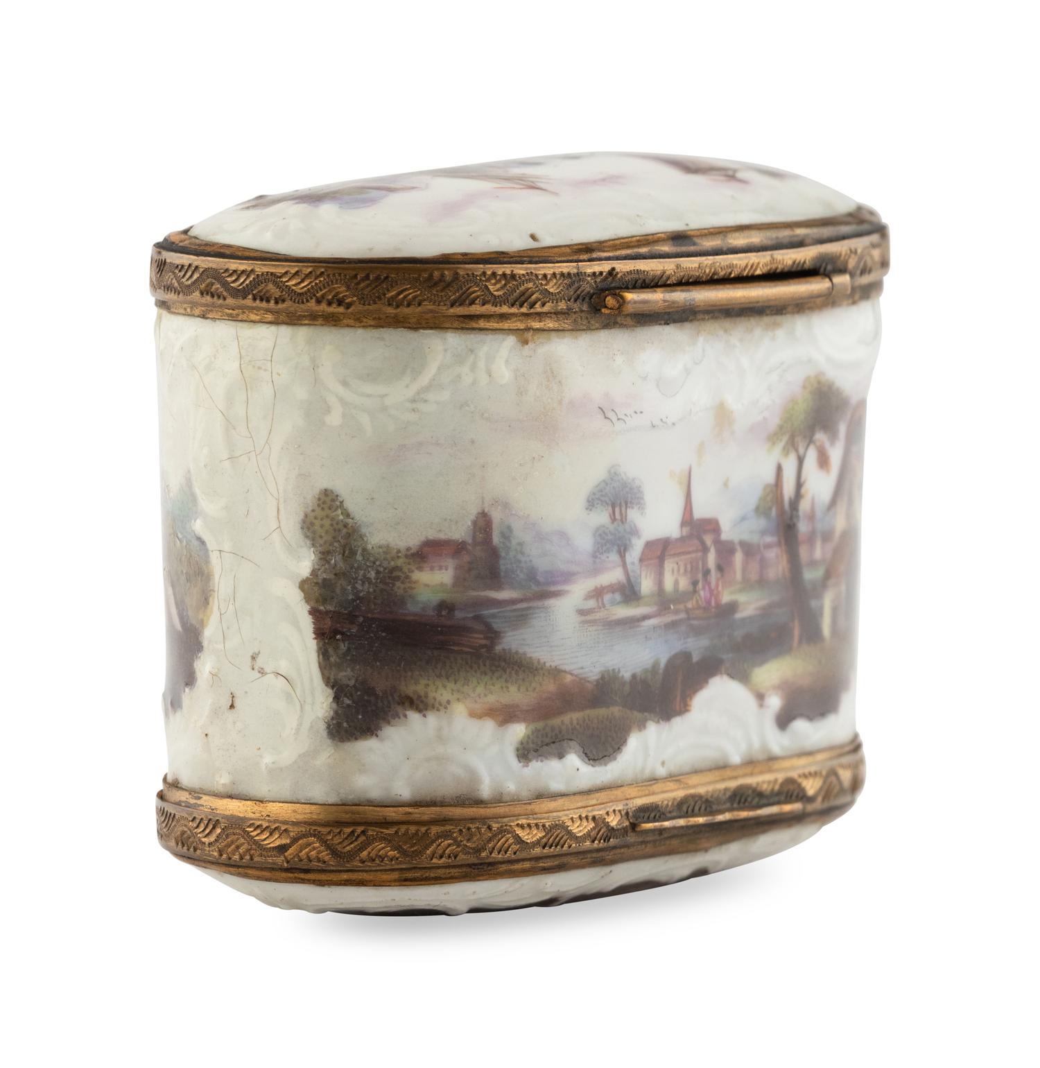 A Continental Porcelain Double Snuff Box