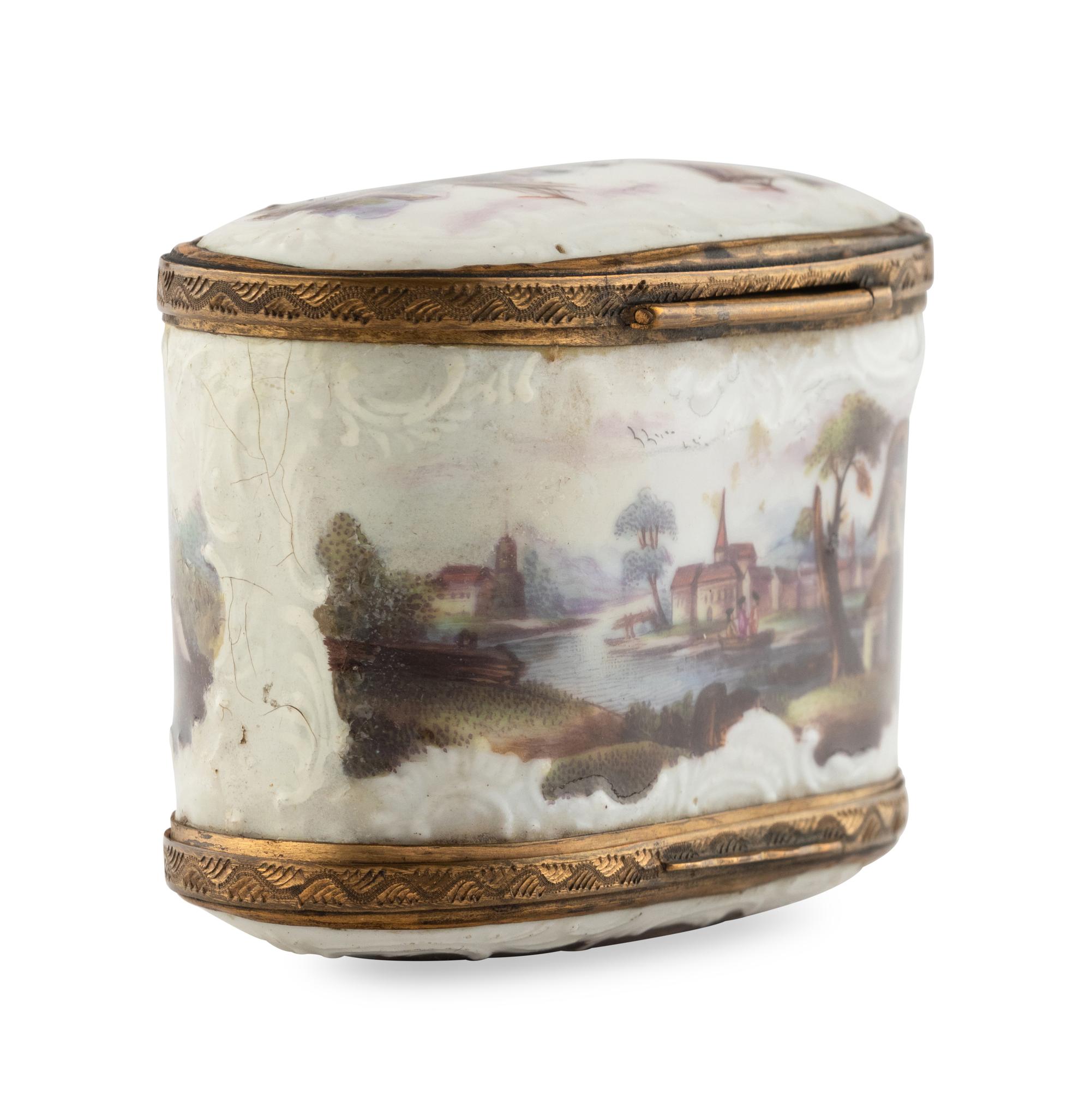 A Continental Porcelain Double Snuff Box