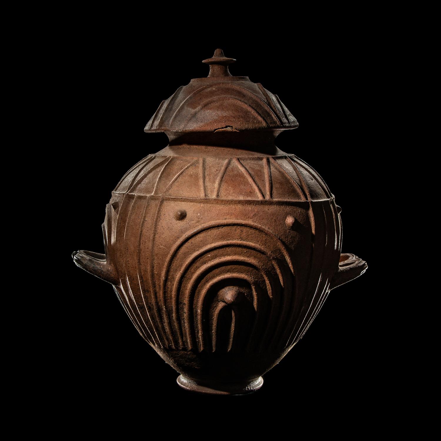 An Etruscan Terracotta Lidded Urn