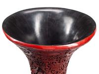 A Pair of Large Chinese Carved Red Lacquer Vases