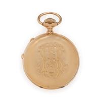 Patek Philippe, 18K Rose Gold Split Second Chronograph Hunter Case Pocket Watch, with Extract from the Archives