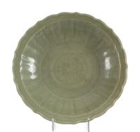 Two Longquan Celadon Glazed Porcelain Plates