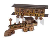 A Reed Toys Jack and Jill Mother Goose Railroad Engine and Passenger Car