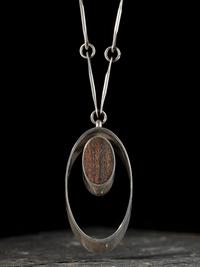 Navajo Sterling Silver and Ironwood Necklace