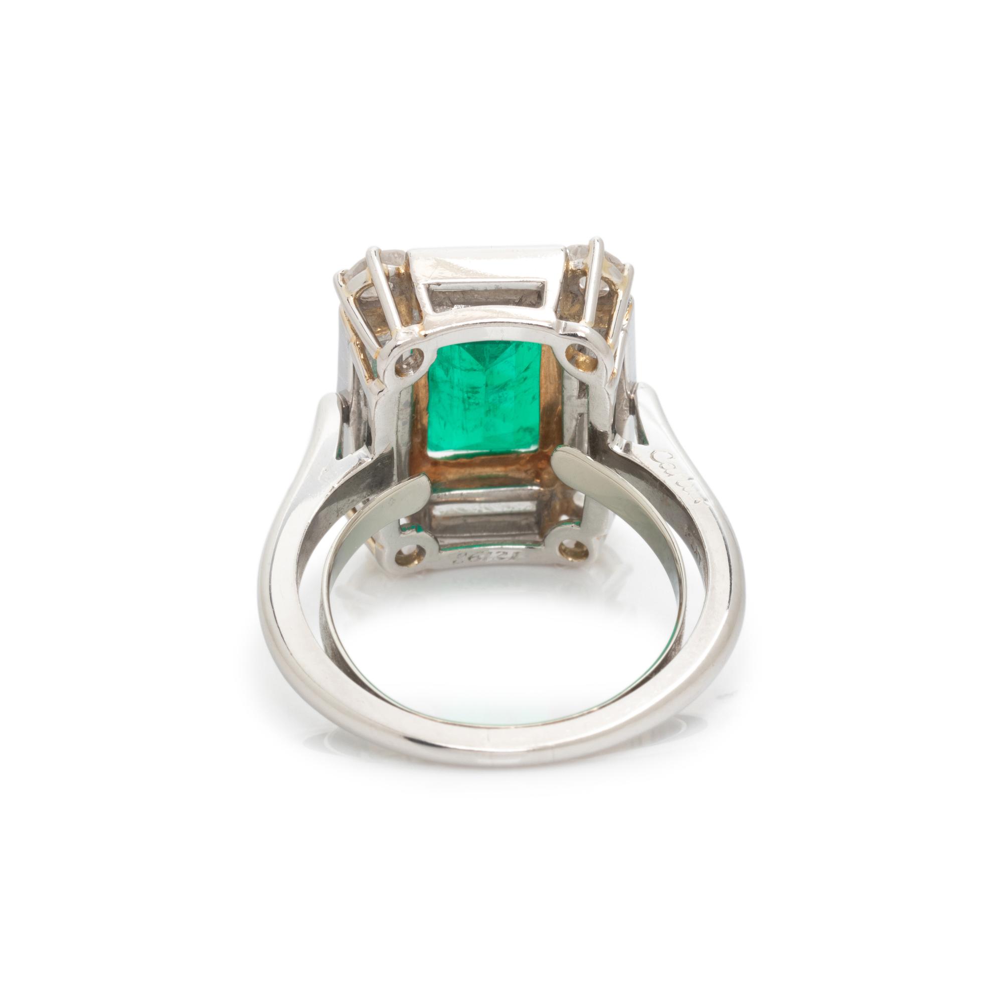 CARTIER, EMERALD AND DIAMOND RING
