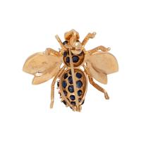 YELLOW GOLD AND SAPPHIRE BEE PENDANT/BROOCH