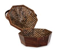A Regency Inlaid Mahogany Octagonal Swing-Handle Sewing Box