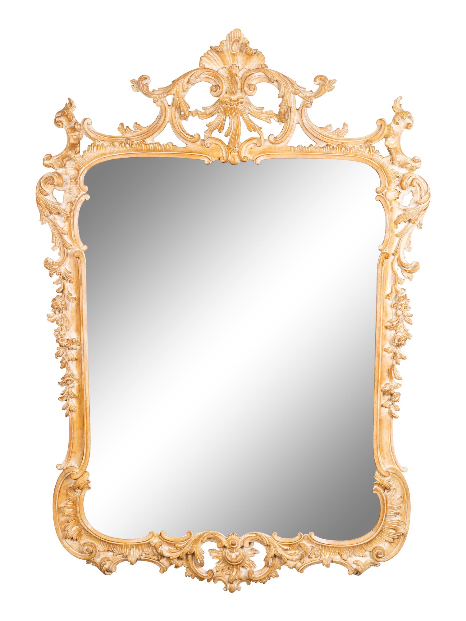 A Louis XV Style Painted Wood Mirror — LA BARGE, 20TH CENTURY