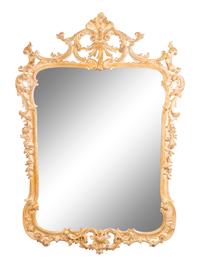 A Louis XV Style Painted Wood Mirror — LA BARGE, 20TH CENTURY