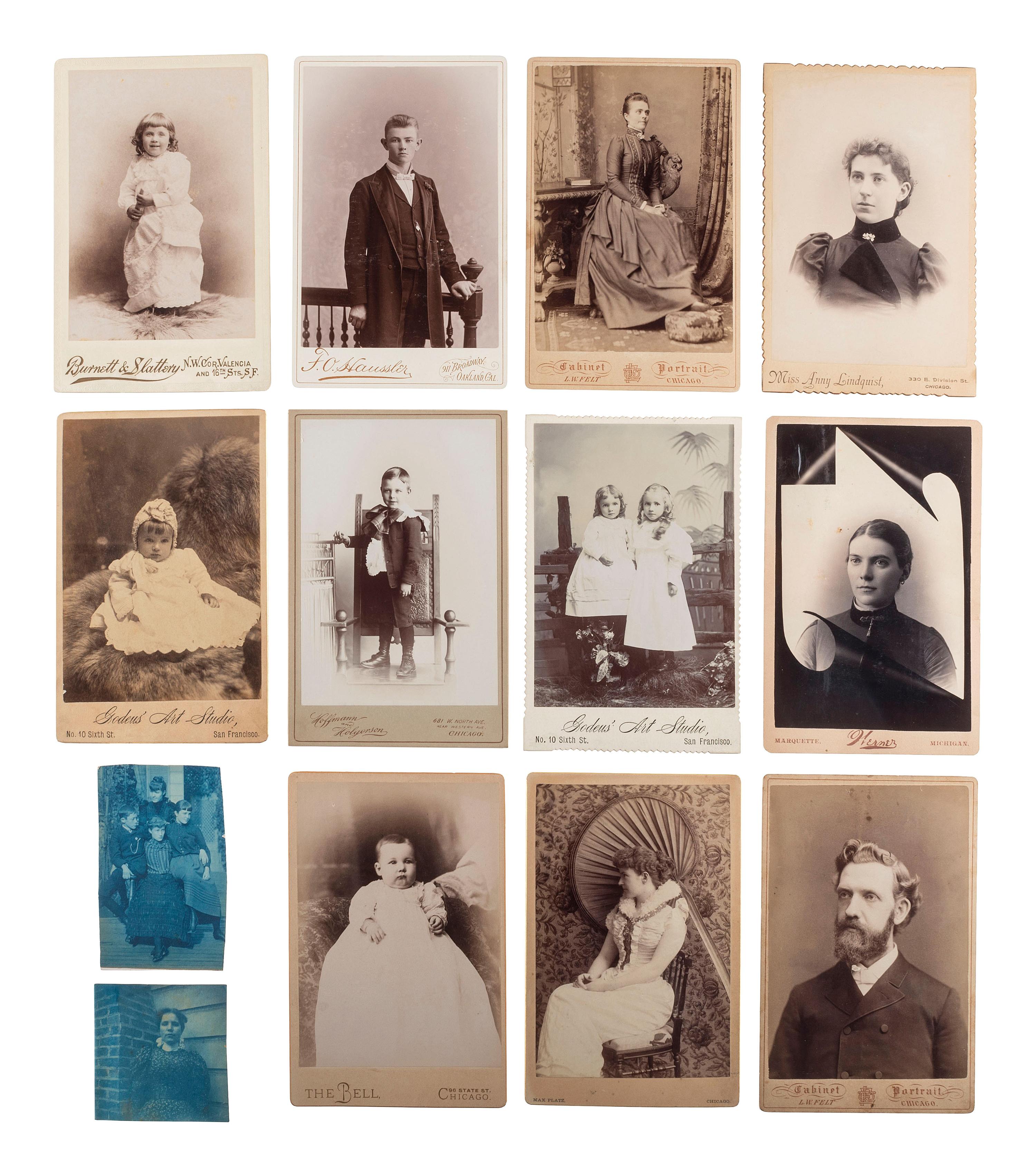 [EARLY PHOTOGRAPHY]. A collection of over 200 19th century photographs, incl. tintype of Indian Wars-era soldier.