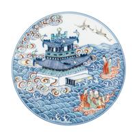 A Doucai 'Immortals' Porcelain Plate