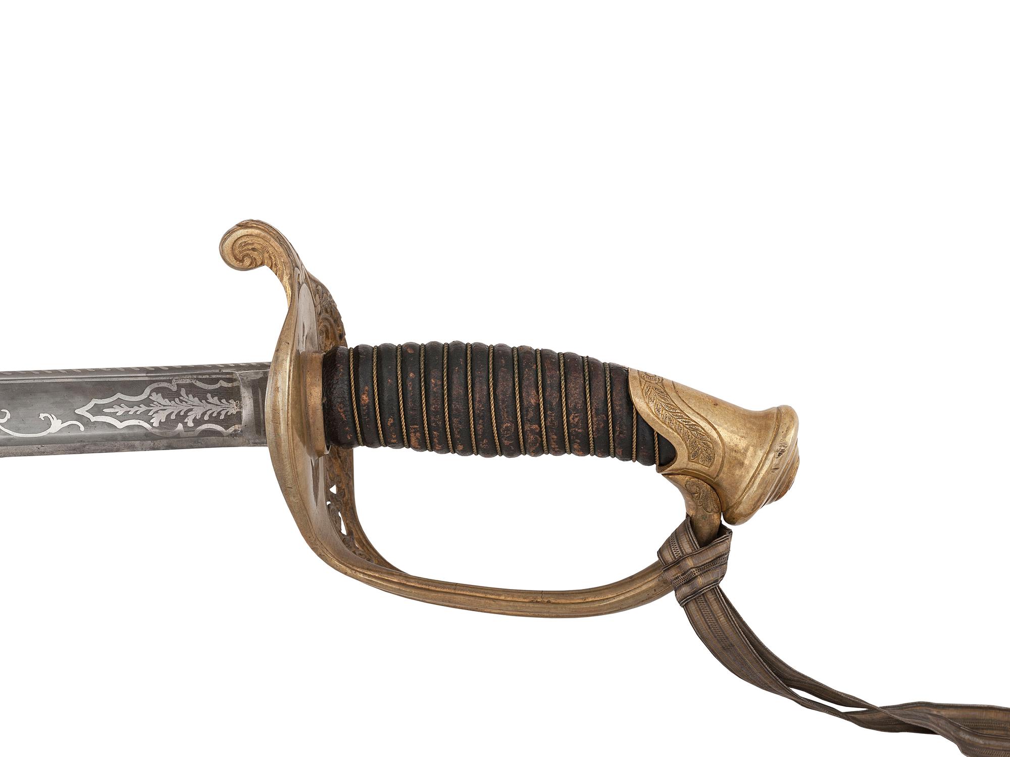 Gettysburg casualty Lieutenant W.H. Hamilton, Company I, 14th Vermont Infantry, Model 1850 foot officer's presentation sword.