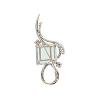 AQUAMARINE AND DIAMOND SPRAY BROOCH