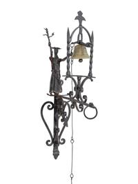 A Victorian Wrought Iron Figural Dinner Bell