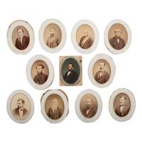 [Early Photography] Group of 64 Albumen Photographs of Men, Women, and Children