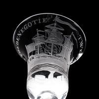 A Dutch Engraved Privateer Wine Glass