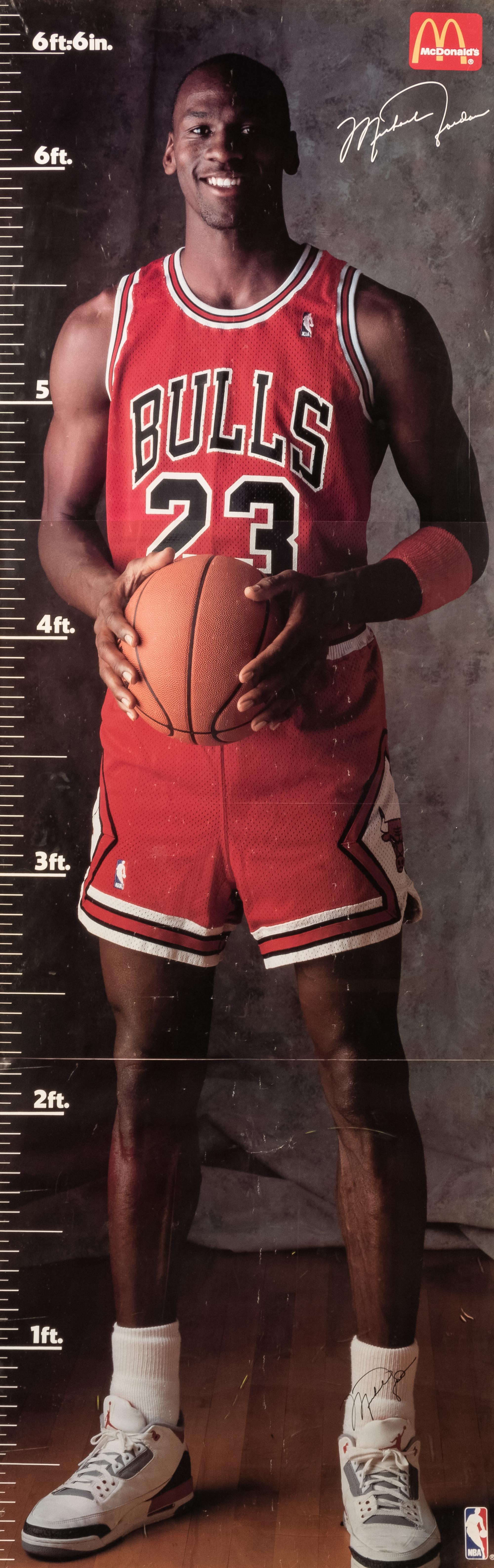 A 1989 Michael Jordan Signed Life-Size McDonald's Promotional Poster,