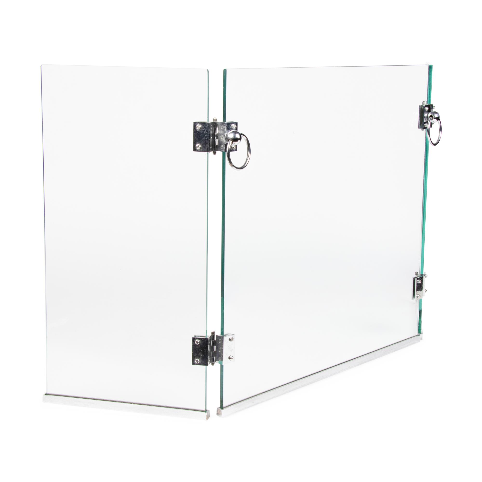 A French Glass and Steel Fire Screen