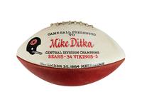 A 1984 Chicago Bears vs. Minnesota Vikings Central Division Champions Game Ball Presented to Mike Ditka Formerly Displayed at Mike Ditka's Restaurant