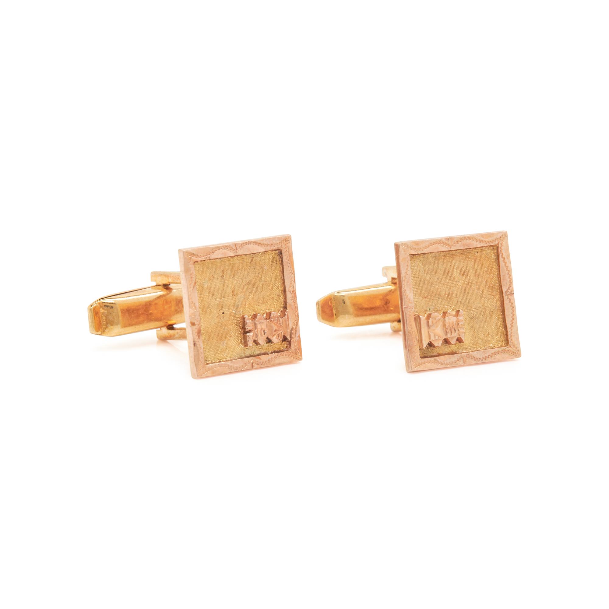 BICOLOR GOLD CUFFLINKS