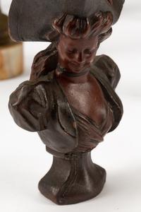 A Collection of French Art Nouveau Cast Metal Small Busts