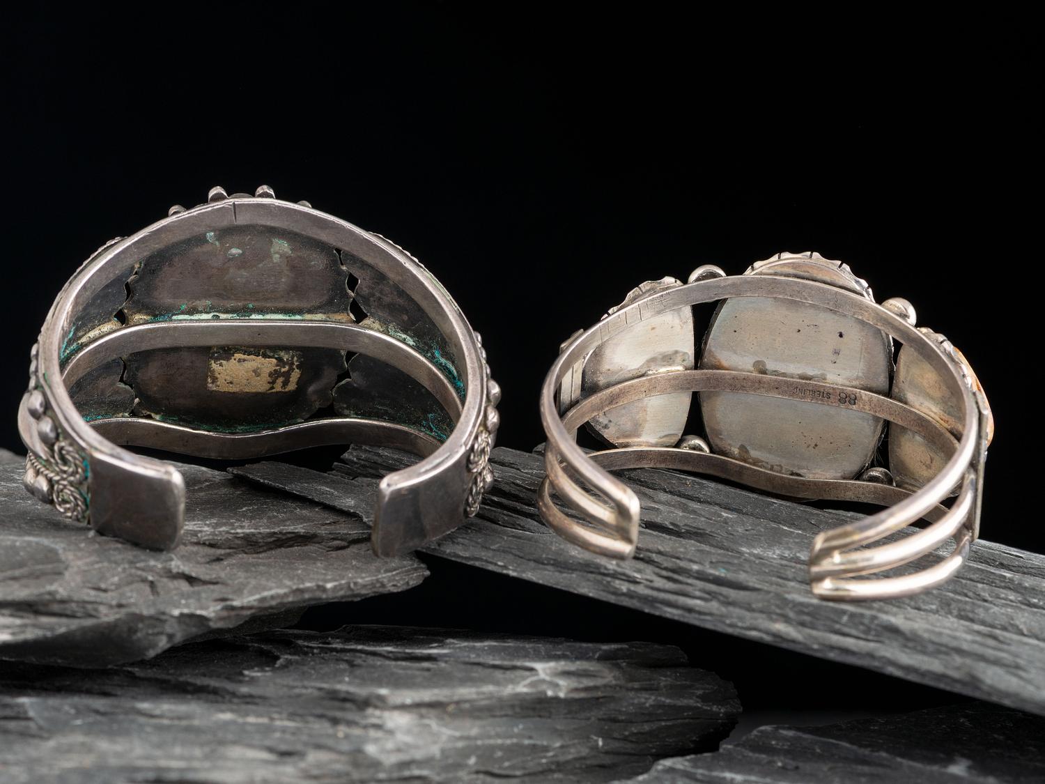 Navajo Silver and Turquoise Cuff Bracelet, PLUS