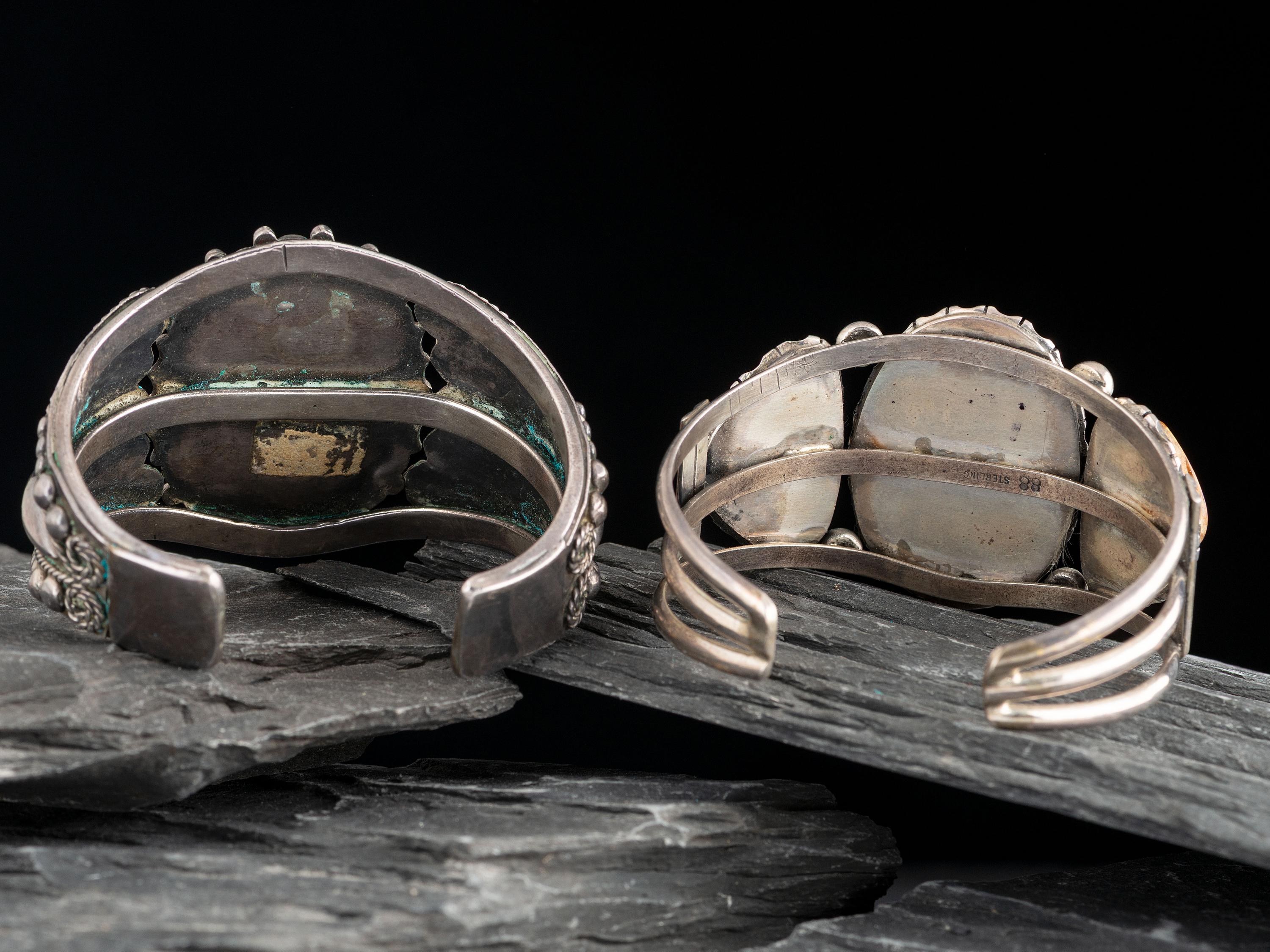Navajo Silver and Turquoise Cuff Bracelet, PLUS