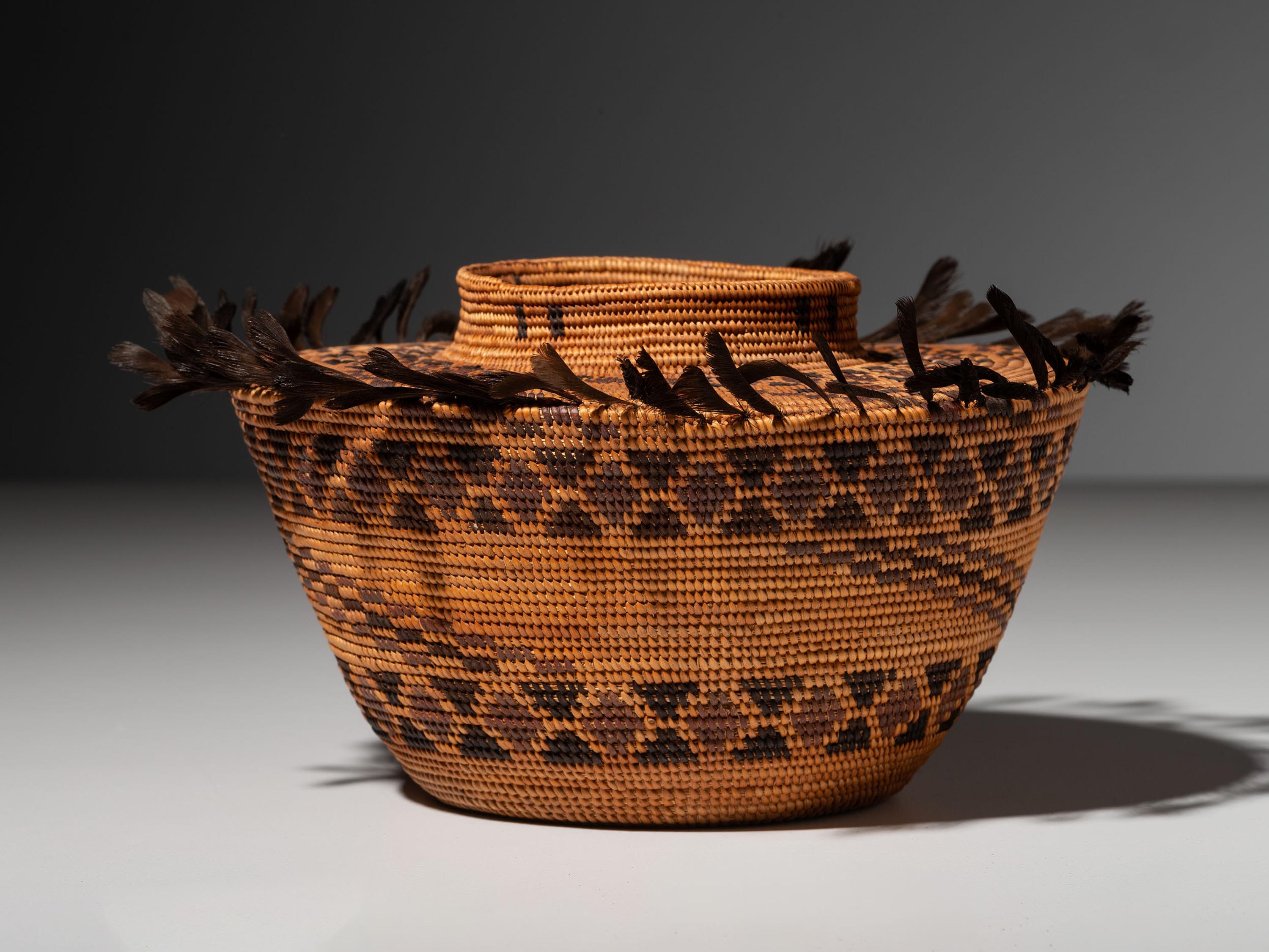 Yokut Polychrome Bottleneck Basket