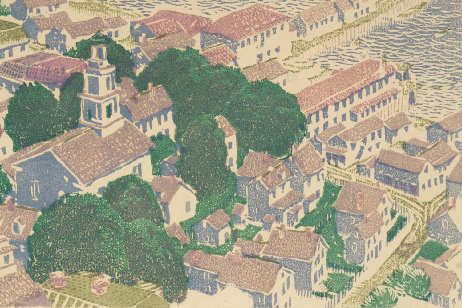 Provincetown , 1917 (with original wood block)