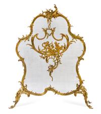 A Louis XV Style Gilt Bronze Fire Screen Height 49 inches. — CIRCA 1900