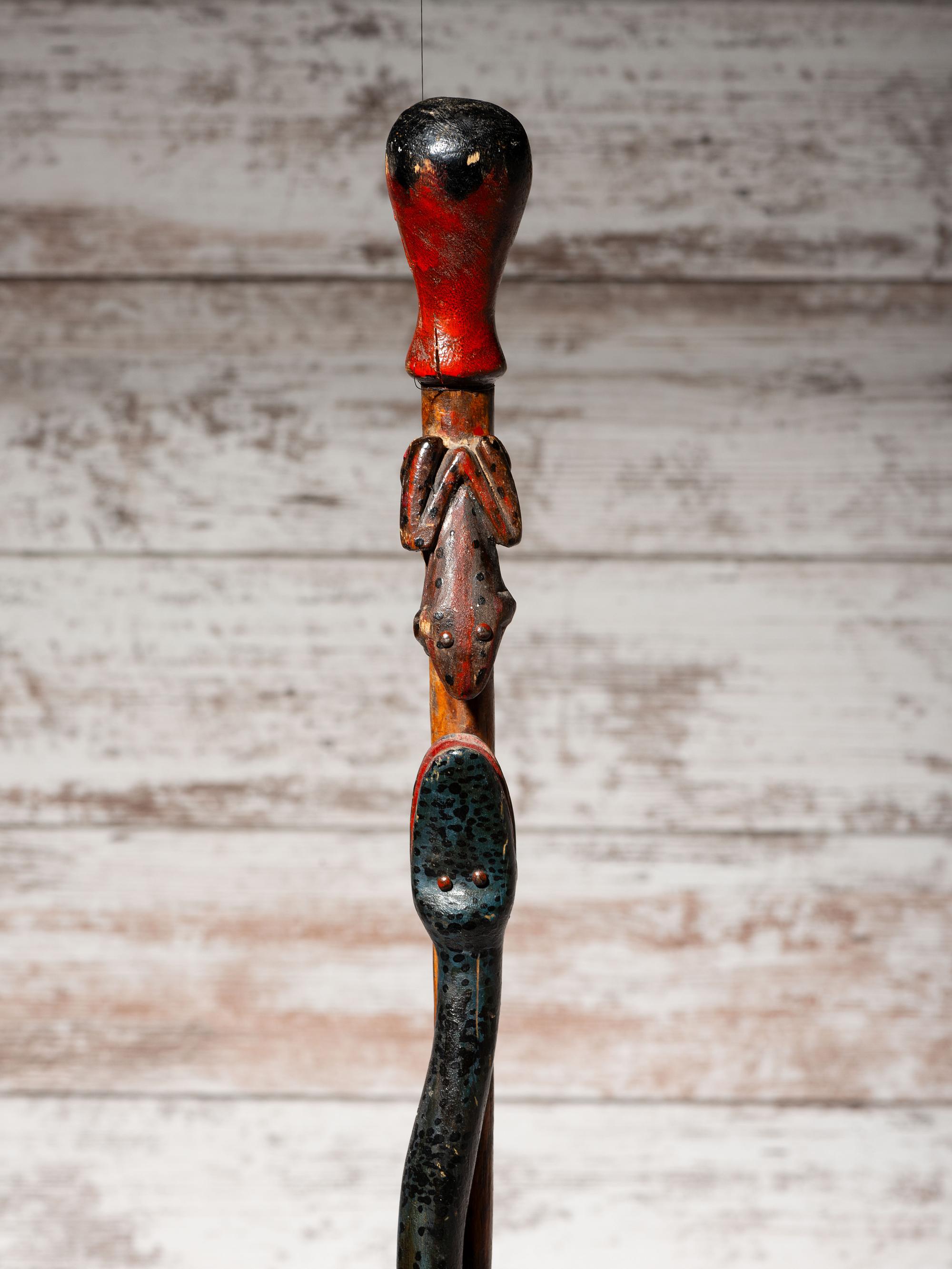 Sioux Carved Zoomorphic Staff