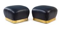 Late 20th Century, Manner of Karl Springer, a pair of ottomans