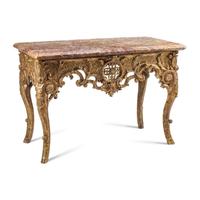 A Régence Giltwood and Marble-Top Console Table