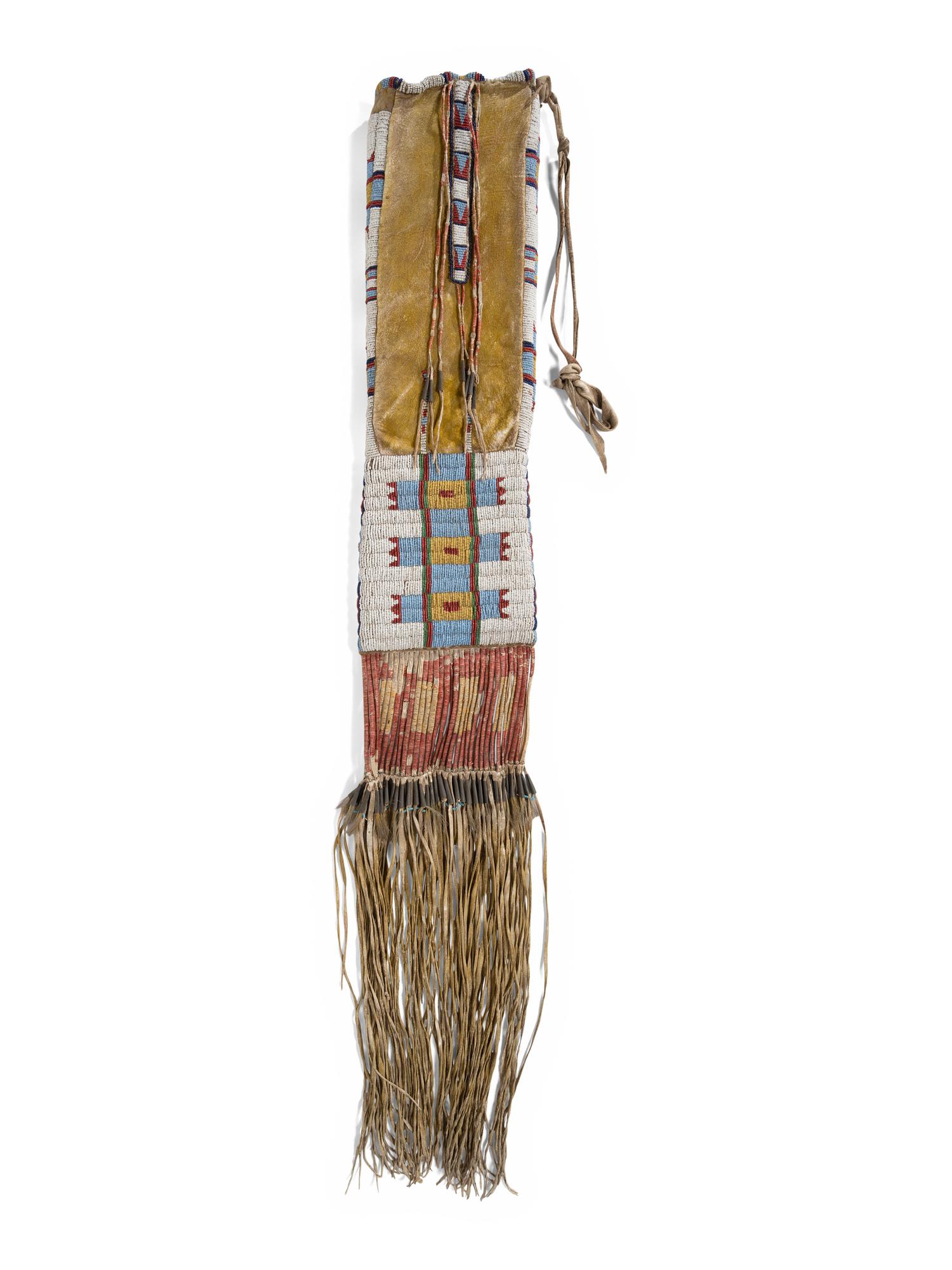 Plains Beaded Hide Tobacco Bag