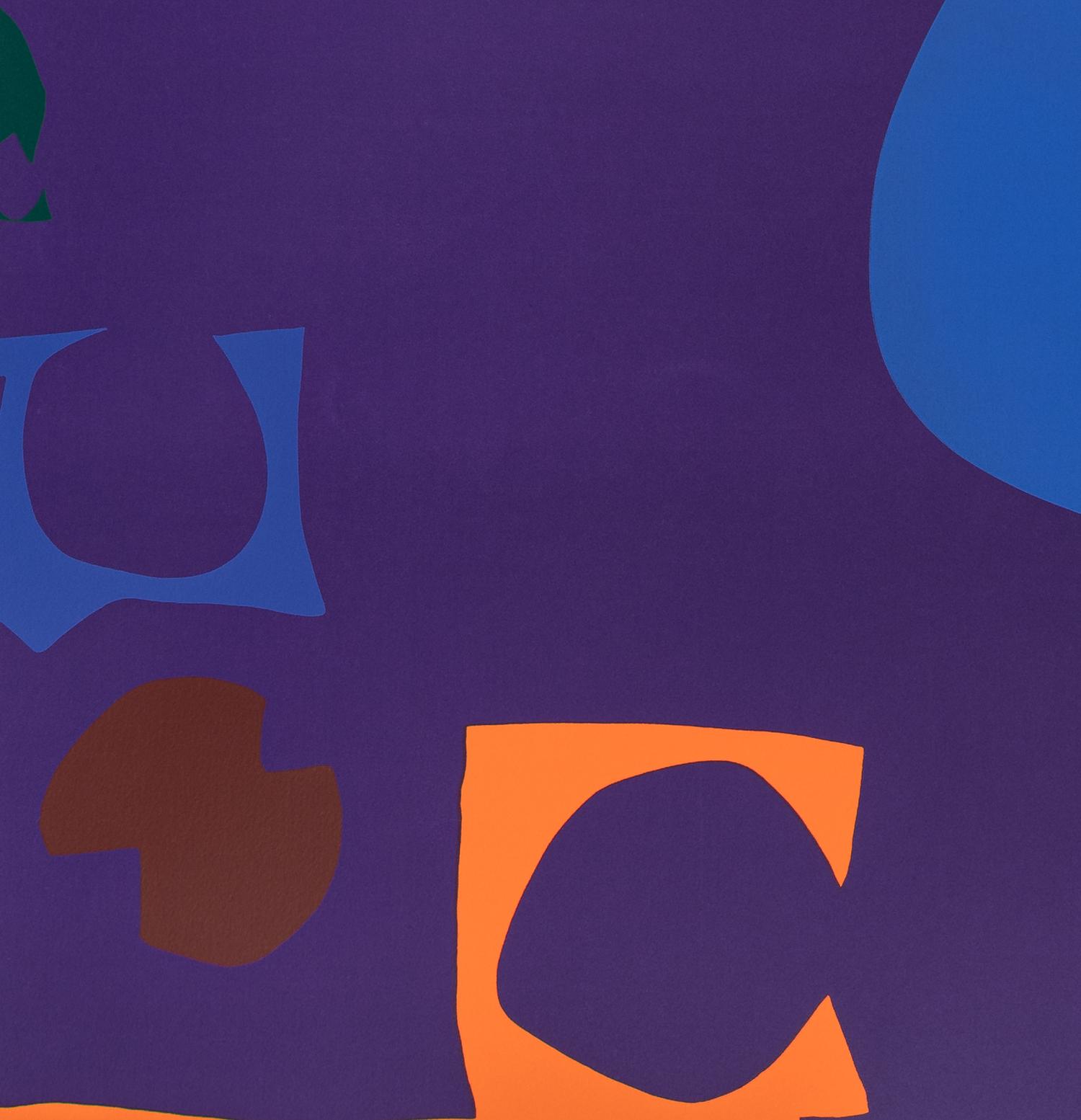 Blue and Deep Violet with Orange, Brown, Green , 1970