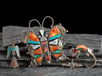 Navajo and Zuni Silver Figural Pins/Pendants