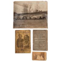 [EARLY PHOTOGRAPHY] -- [TOM THUMB]. A group of 7 items involving circus performers and sideshow acts, including photographs and imprints.