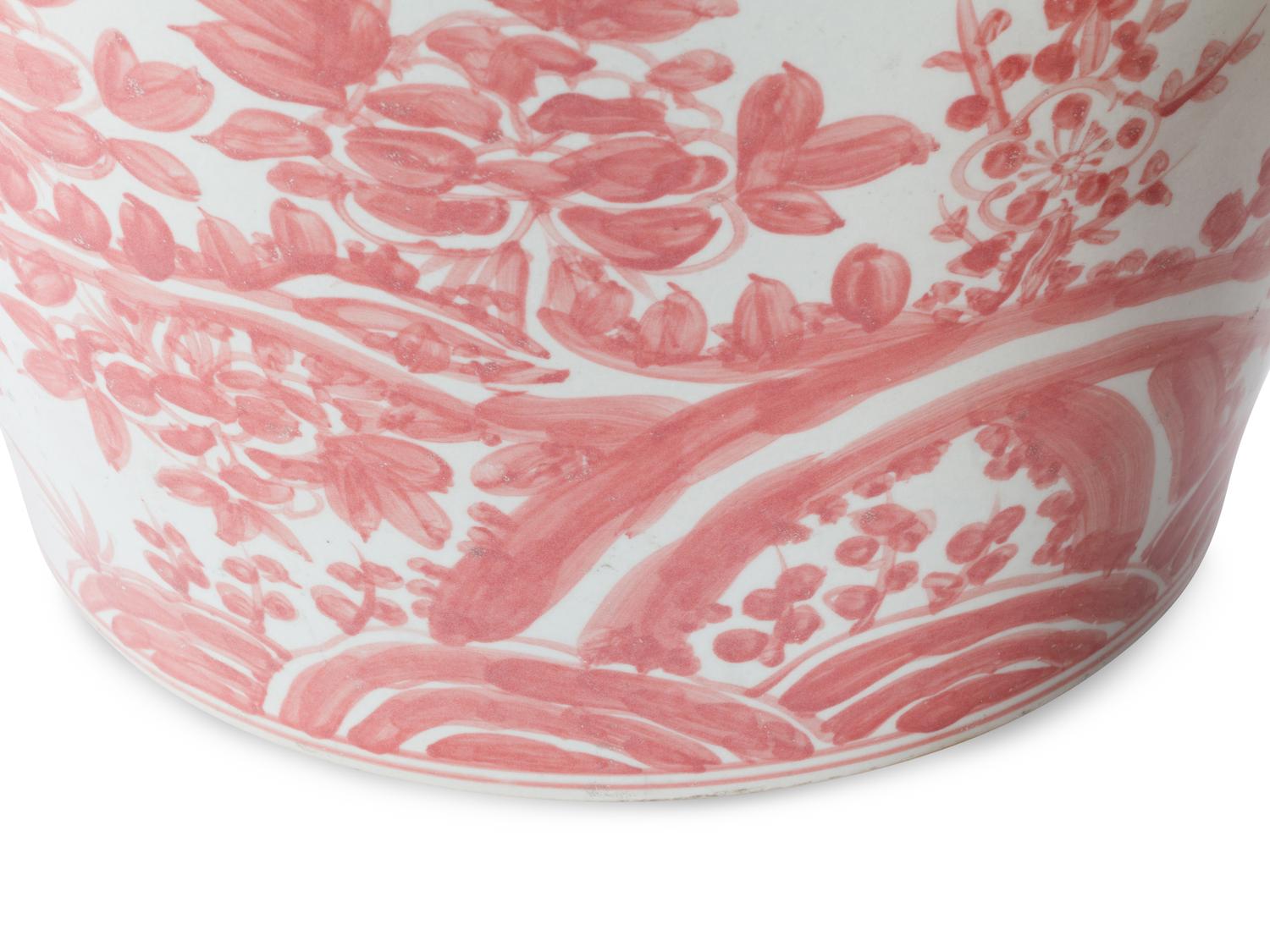 A Pair of Chinese Export Style Porcelain Cache Pots