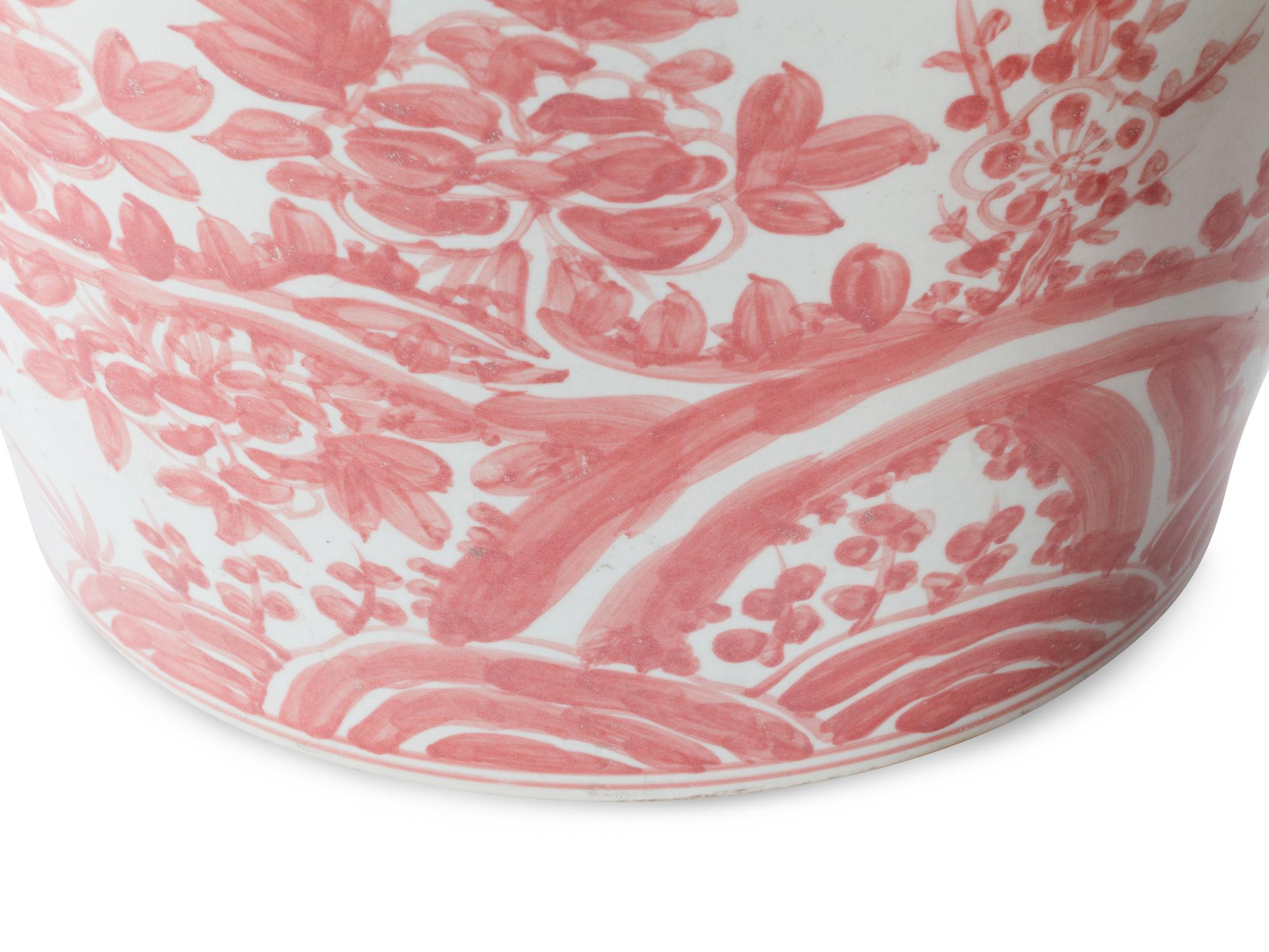A Pair of Chinese Export Style Porcelain Cache Pots