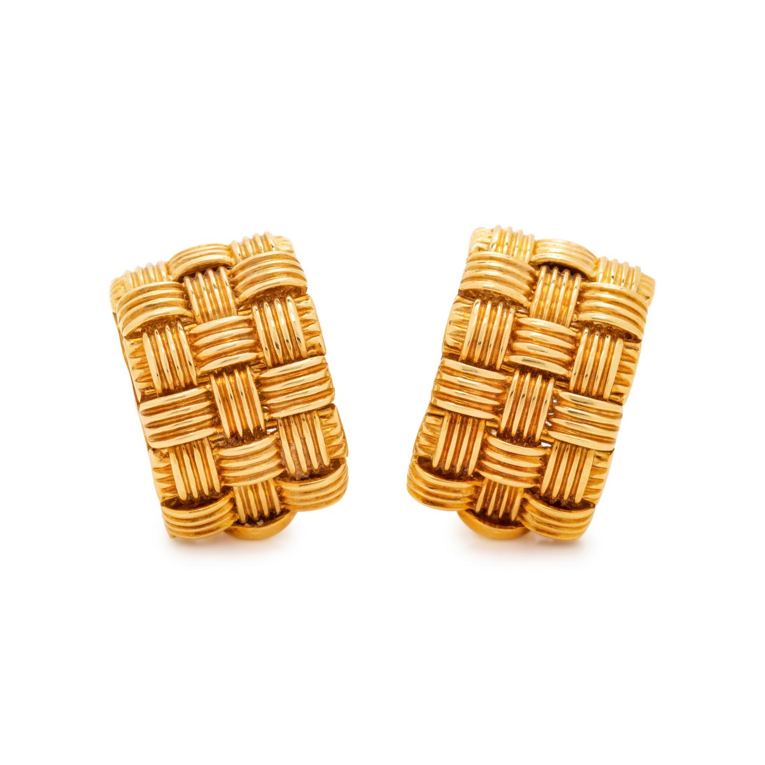 ROBERTO COIN, YELLOW GOLD 'APPASSIONATA' EARCLIPS