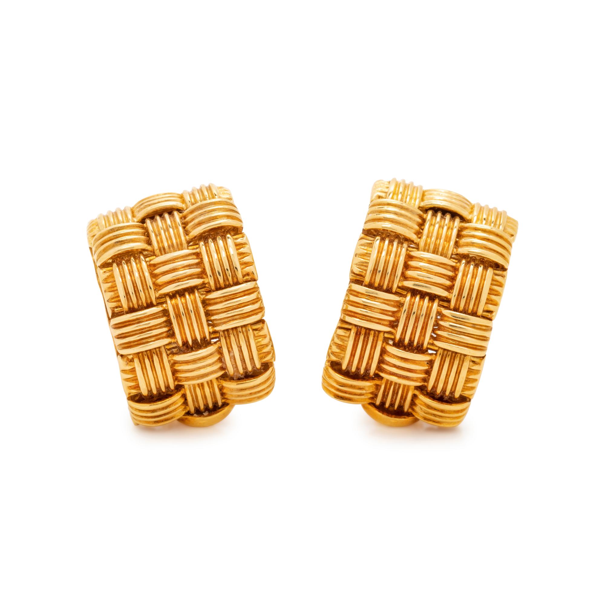 ROBERTO COIN, YELLOW GOLD 'APPASSIONATA' EARCLIPS