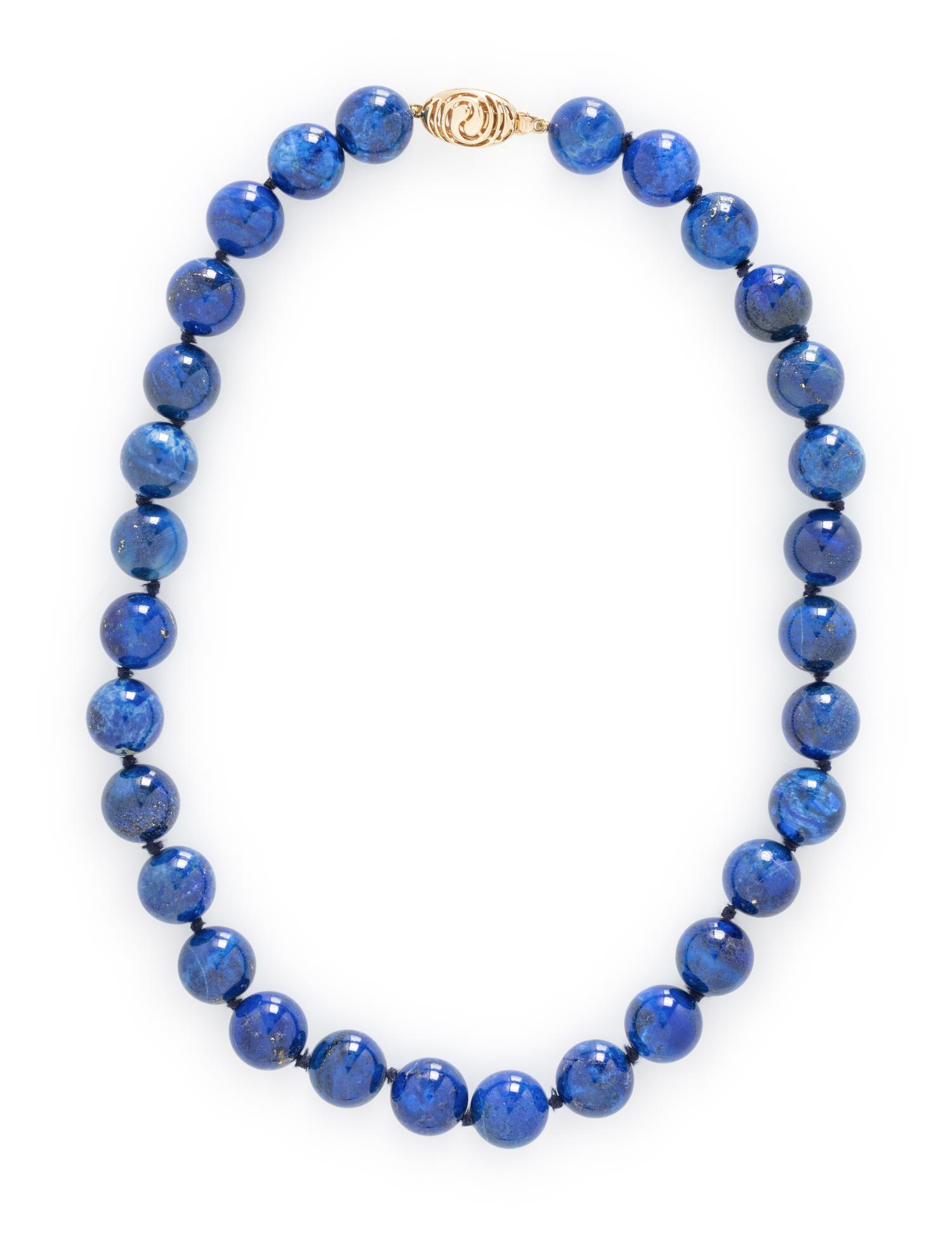 COLLECTION OF YELLOW GOLD AND LAPIS LAZULI JEWELRY