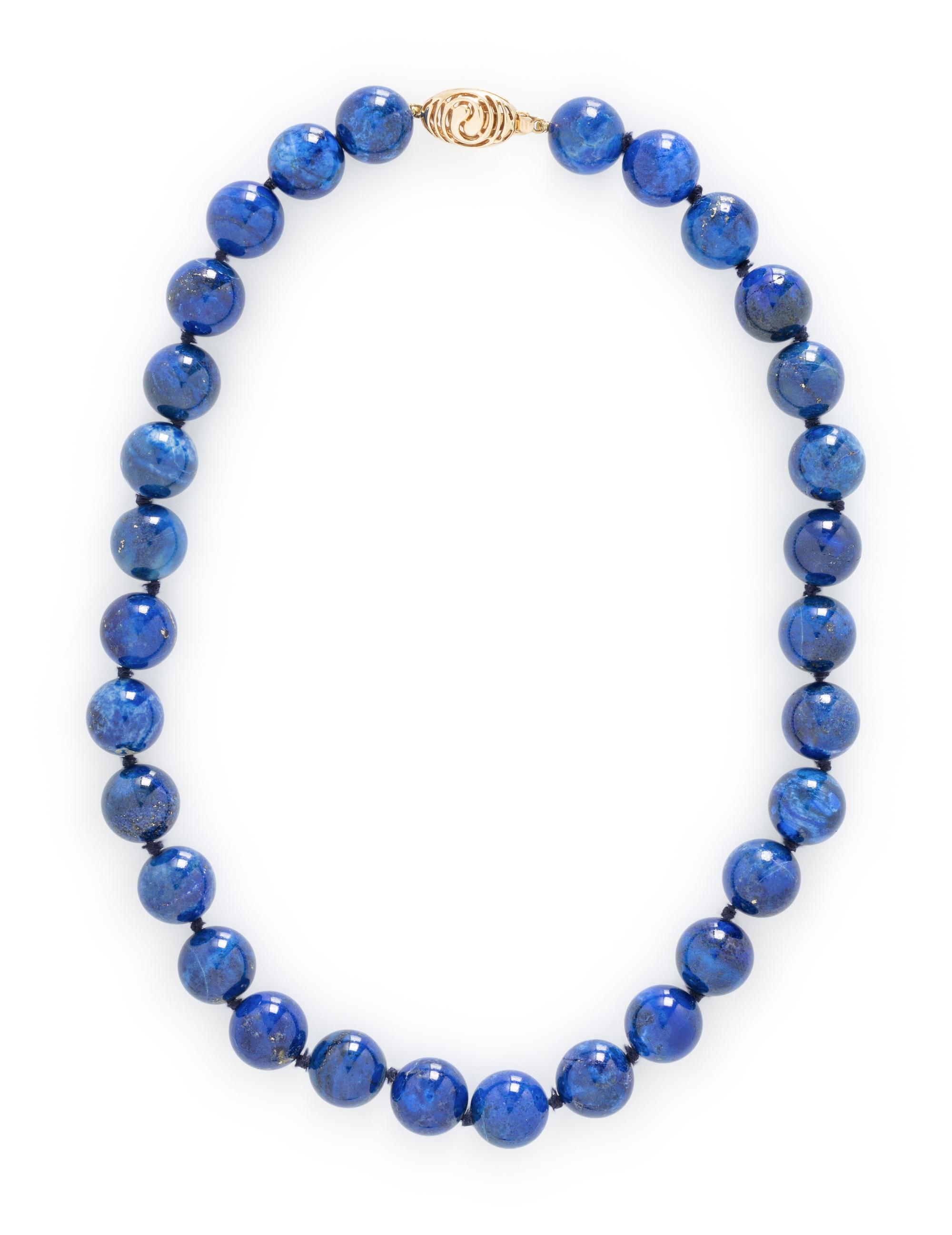 COLLECTION OF YELLOW GOLD AND LAPIS LAZULI JEWELRY