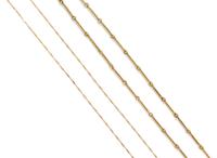 A Collection of Yellow Gold Chain Necklaces, 18.10 dwts.