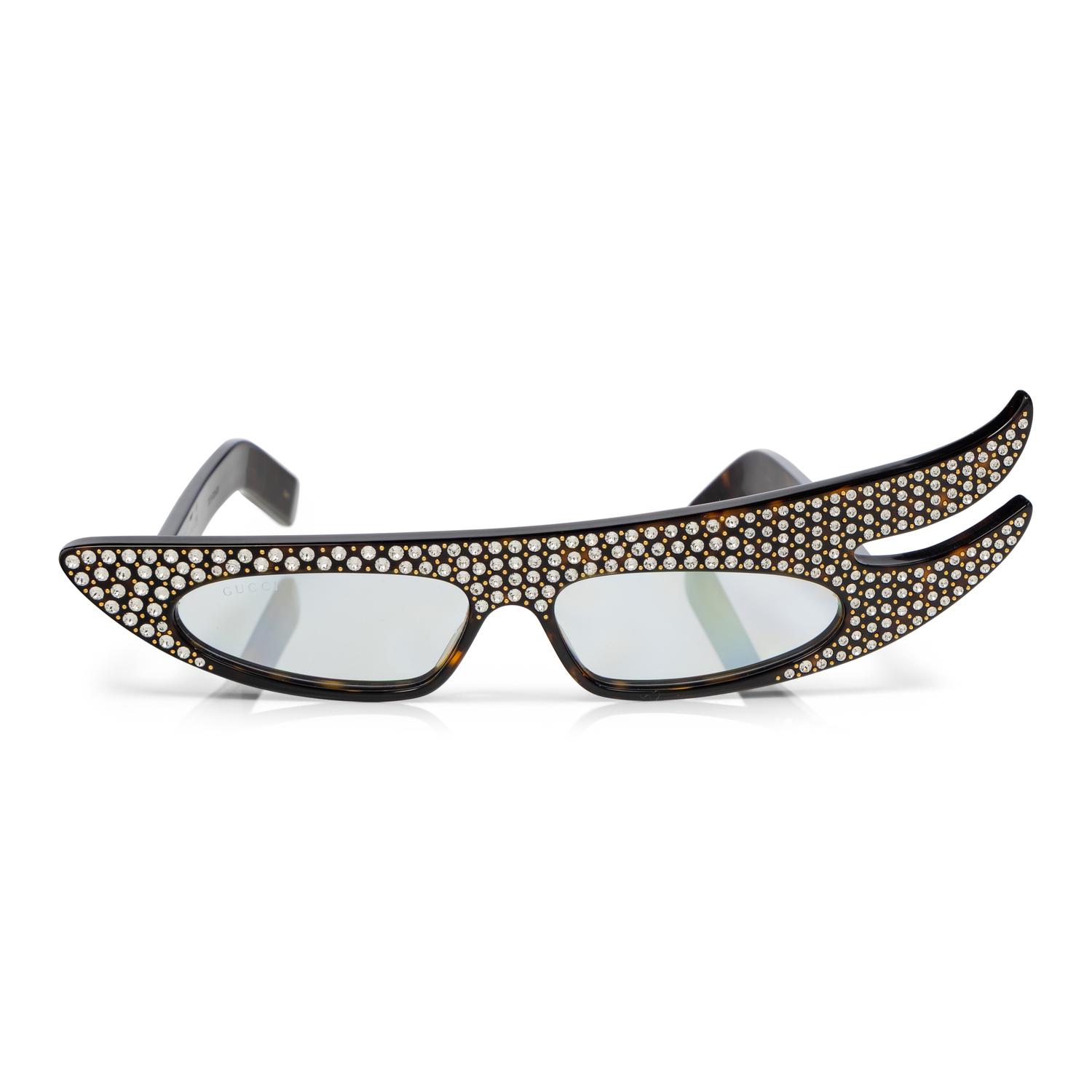 GUCCI, 'HOLLYWOOD FOREVER' RHINESTONED CAT EYE SUNGLASSES