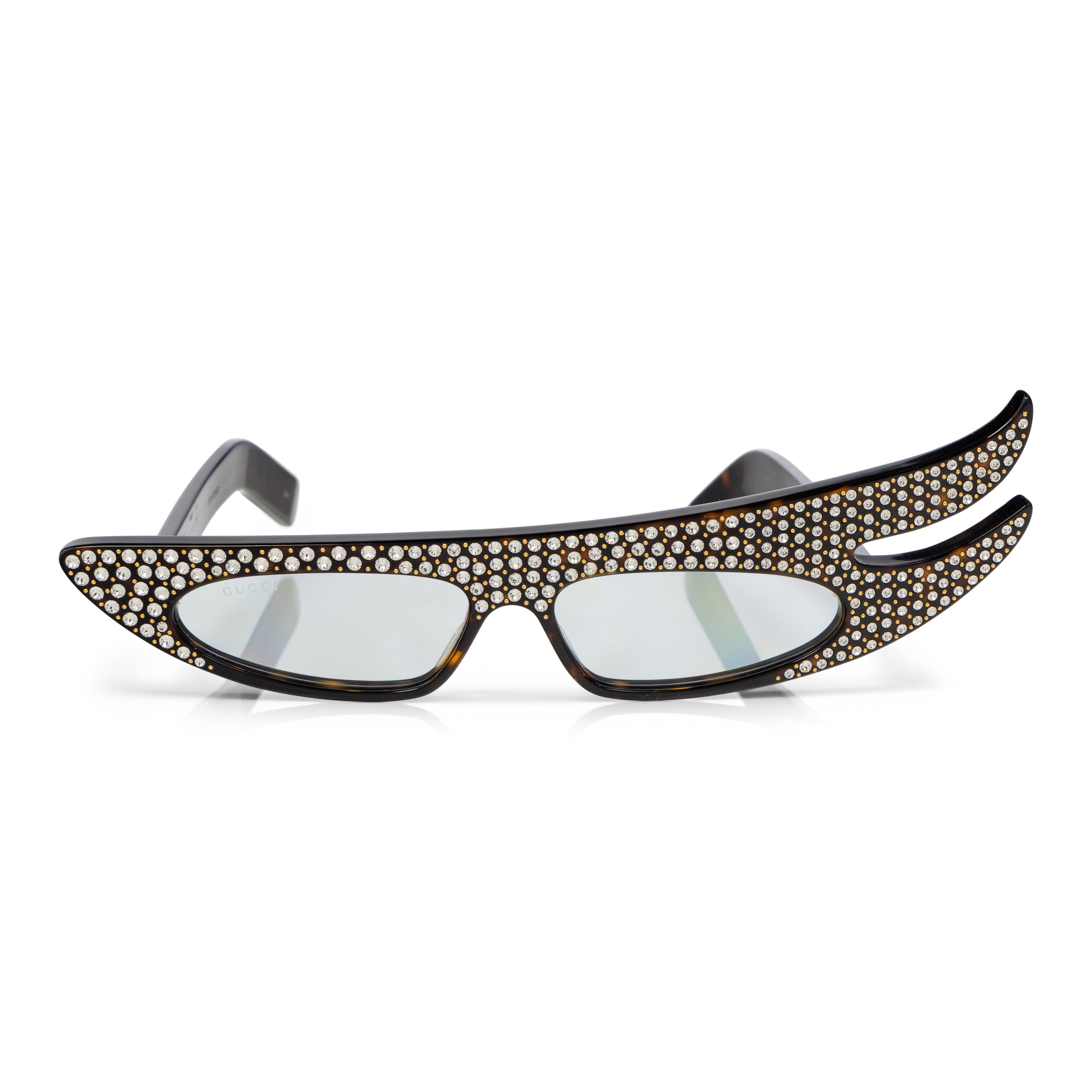 GUCCI, 'HOLLYWOOD FOREVER' RHINESTONED CAT EYE SUNGLASSES