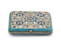 A Russian Silver-Gilt and Enamel Cigarette Case