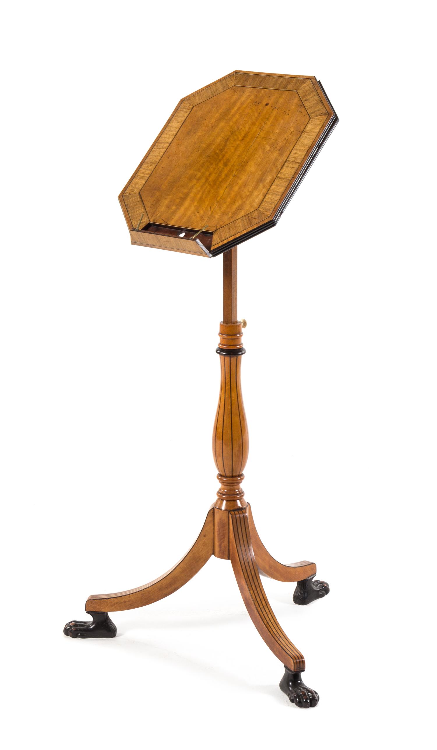 A George III Satinwood Music Stand Height 46 1/2 inches. — CIRCA 1800, ATTRIBUTED TO GILLOWS