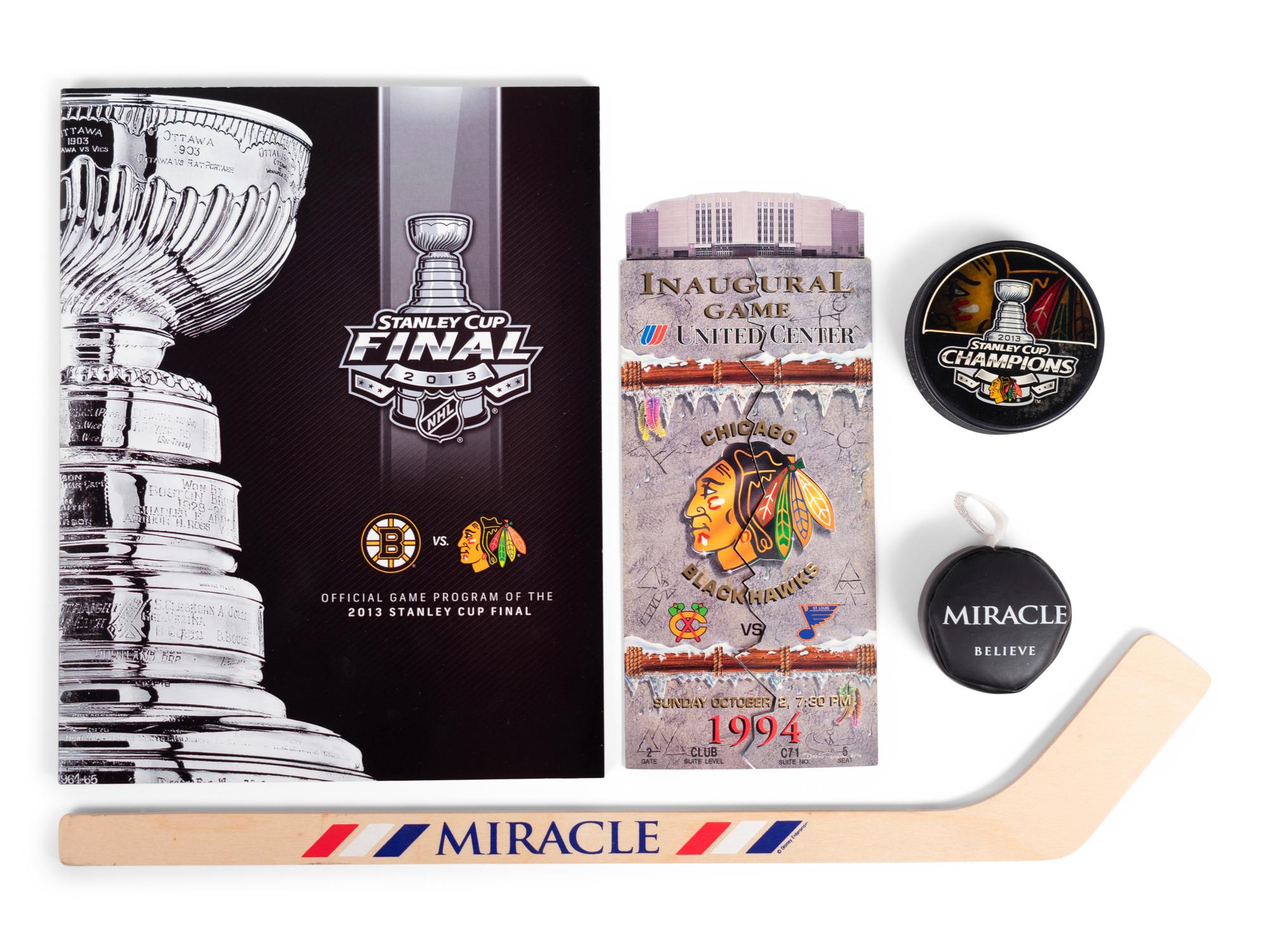 (Sports) A group of hockey memorabilia, comprising: