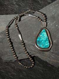 Silver and 54K Morenci Web Turquoise Necklace